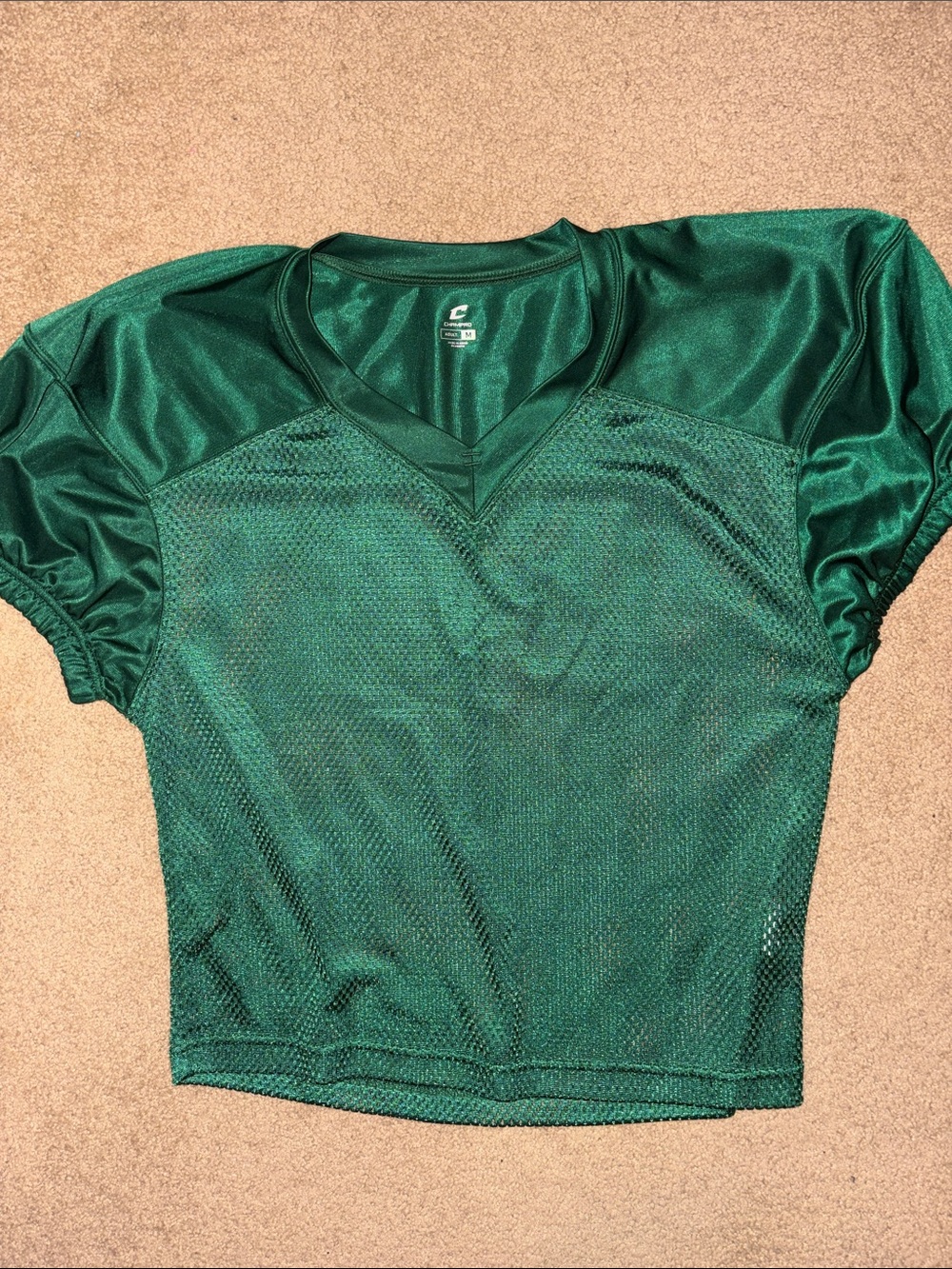Champion Men’s Green Mesh V-Neck Athletic Jersey